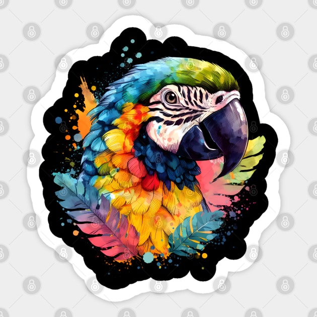 parrot lover - watercolor parrot lover Sticker by vaporgraphic